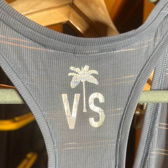 NIP Victoria’s Secret Ribbed Racerback Blue Tank Top Size XL - Picture 6 of 7